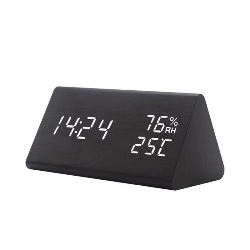 Creative Wooden Alarm Clock Simple Retro Clock Silent Luminous Student Bedside Multifunction Nordic Station Clock Electronic Clock