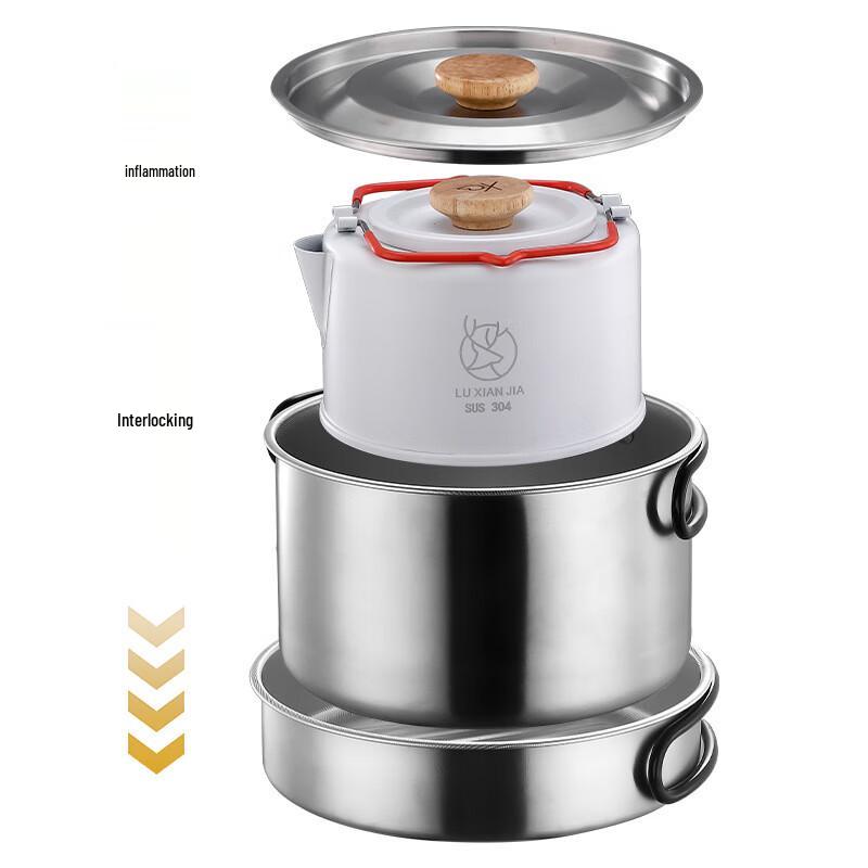 Saint Bede Outdoor Portable Stainless Steel Cookware Set