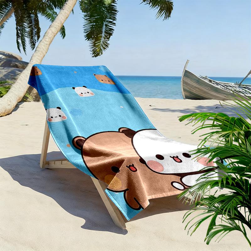 Bubu Dudu Print Strandtuch, Großes Weiches Schnelltrocknendes Handtuch für Strand Camping Schwimmen