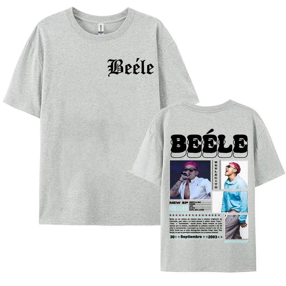 Rapper Beelecito Album Tour 2025 Double Sided Printed Tee Shirt for Men Hip Hop Vintage T Shirt Unisex Casual Tshirt Streetwear