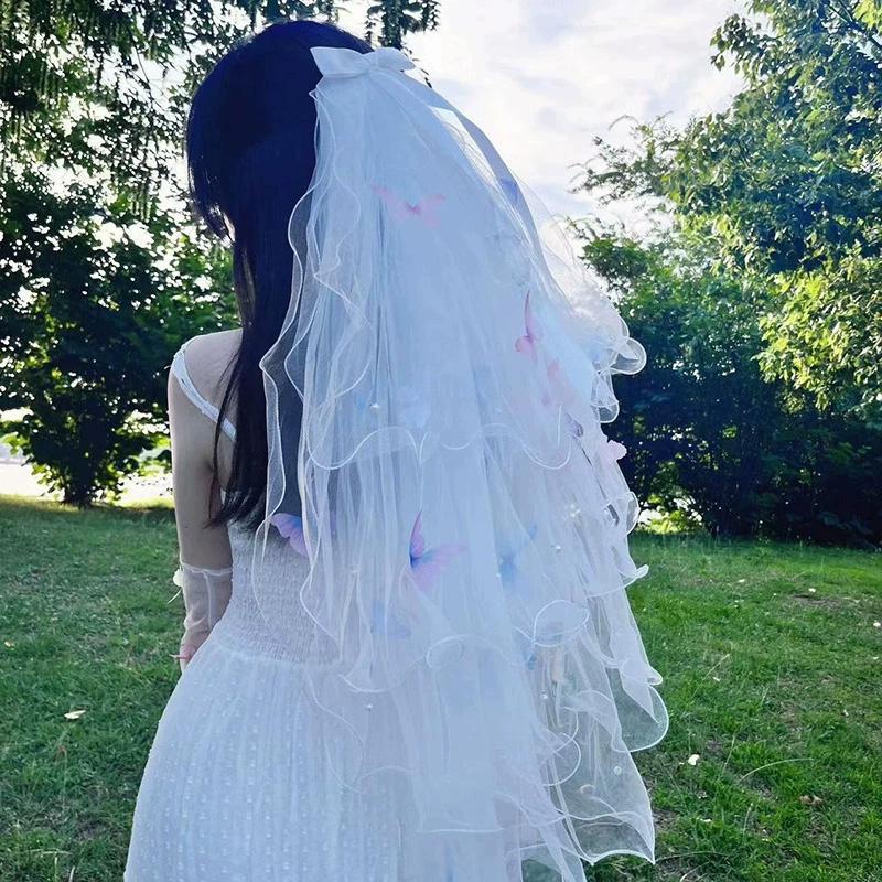 1 Wedding Bridal Headcloth Butterfly Photography Prop Colorful Butterfly Headcloth Accessory