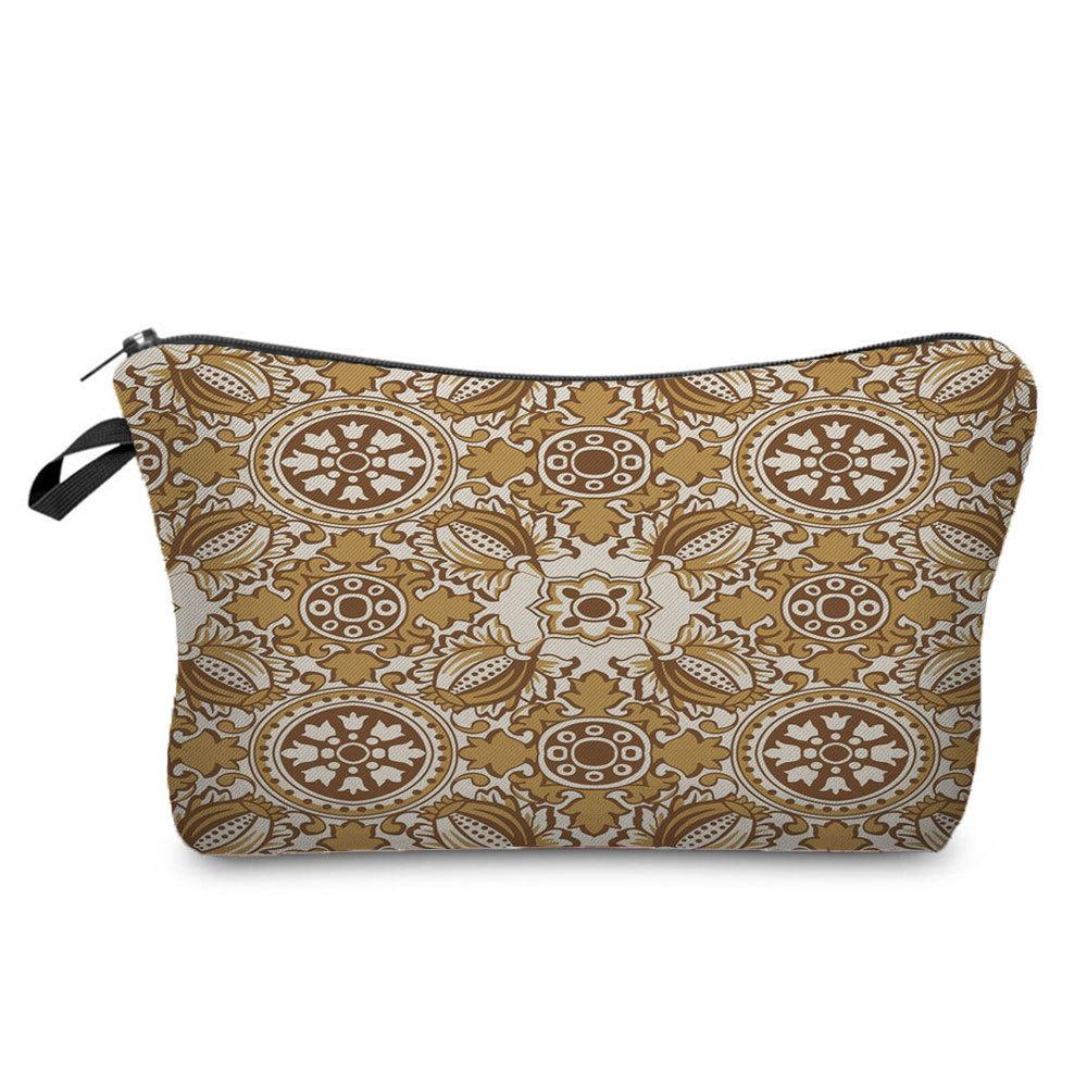 Women Flower Print Cosmetic Bag Toiletries Organize Travel Storage Case 6694