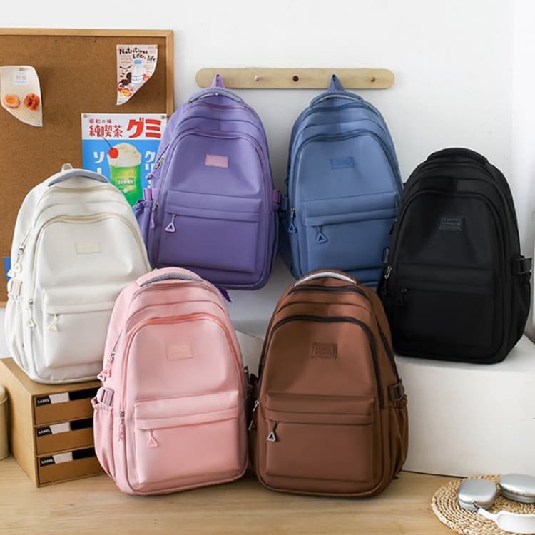 Three-piece nylon backpack student bag