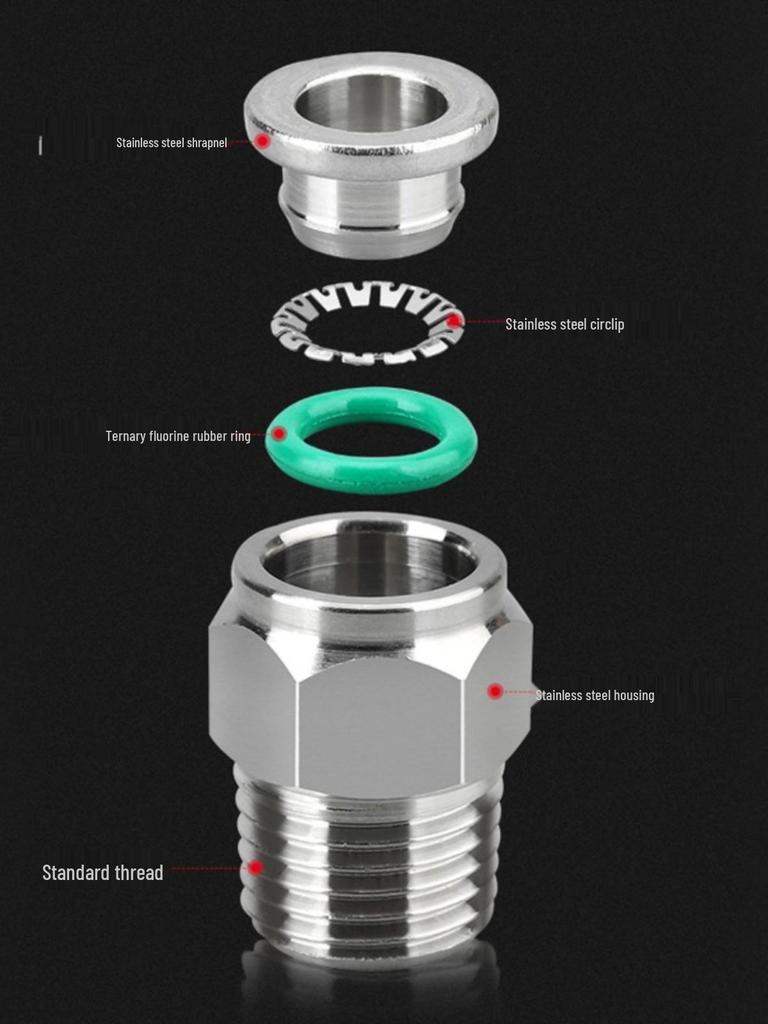 304 Stainless Steel Quick Connect Plug for 1/4" & 1/2" Tube Pneumatic Components, PT/NPT Male Thread