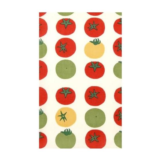 Hamamonyo Tenugui Towel - Colorful Tomatoes (Off-White) - Yokohama Textile Brand, Hand-dyed, 100% Cotton, 34cm x 90cm