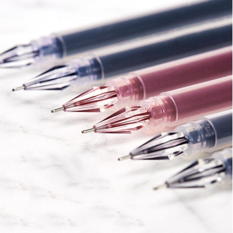 Diamond 0.38mm Black Pen Set - Transparent, Large Capacity for Office & Student Use