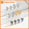 Vnox Men Cross Huggie Hoop Earrings, Copper Inlaid Zircon Multi‑Color Cross Piercing Jewelry Gift for Male Daily Party Wear