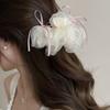 New Korean Simple Lace Mesh Hair Band for Women Sweet Bow Ribbon Rubber Band Headband Girls Daily Hair Accessories