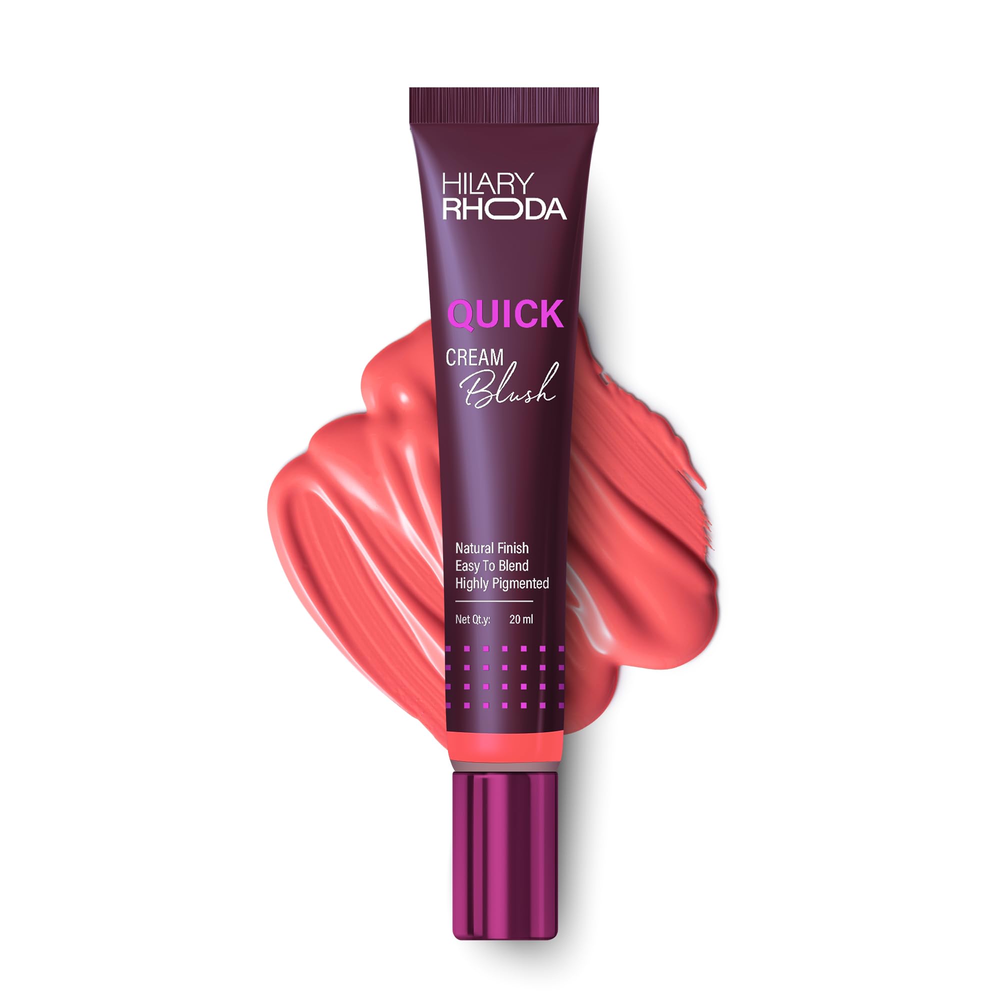 

Hilary Rhoda Quick Cream Blush | Red | Long-Lasting & Buildable Liquid Blush | Highly Pigmented | Lightweight & Easy to Blend | For All Skin Type