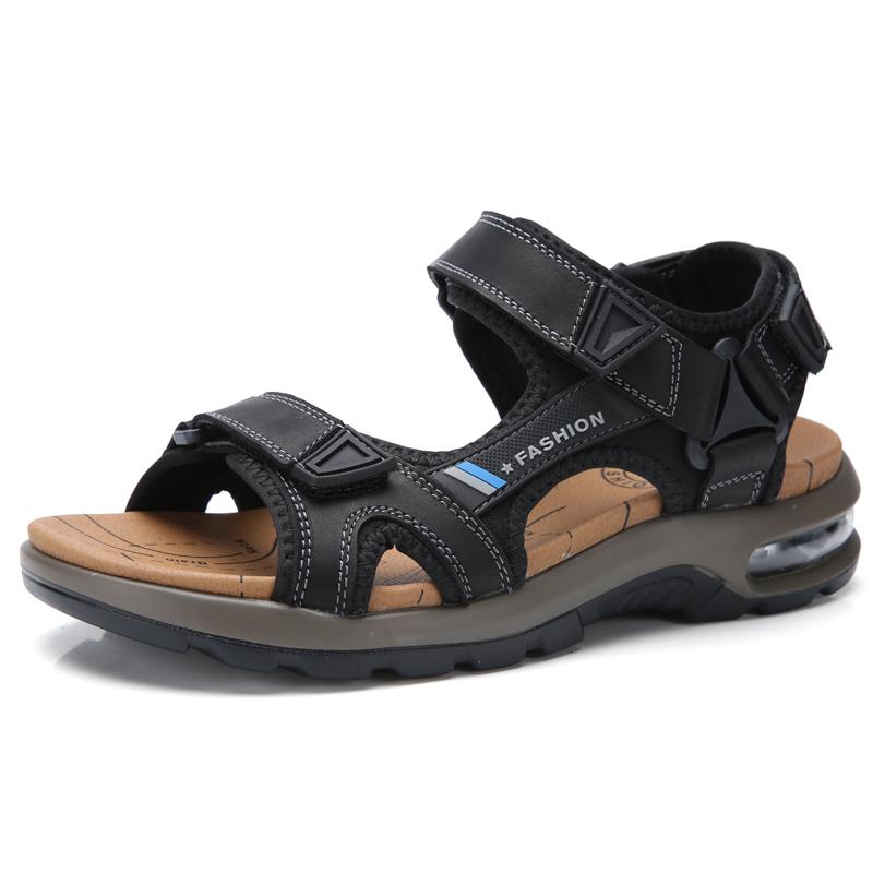 Summer  Men's Sandals Open Toed Sandals Soft Beach Flip Flop Comfortable Leather Sandals Outdoor Men Roman Sandals