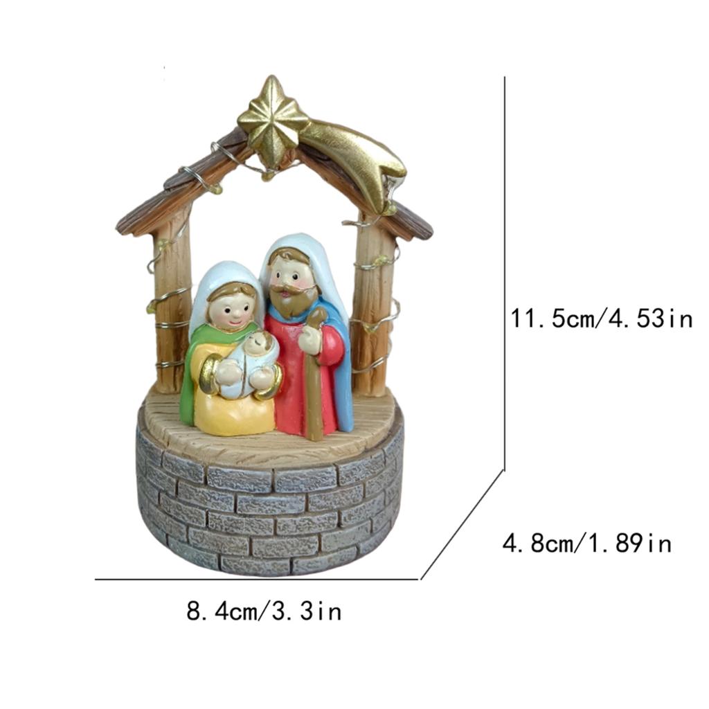 Resin Holy Family Figure Christmas Nativity Scene Figurine Religious Ornament Jesus Birth Sculptures Decoration
