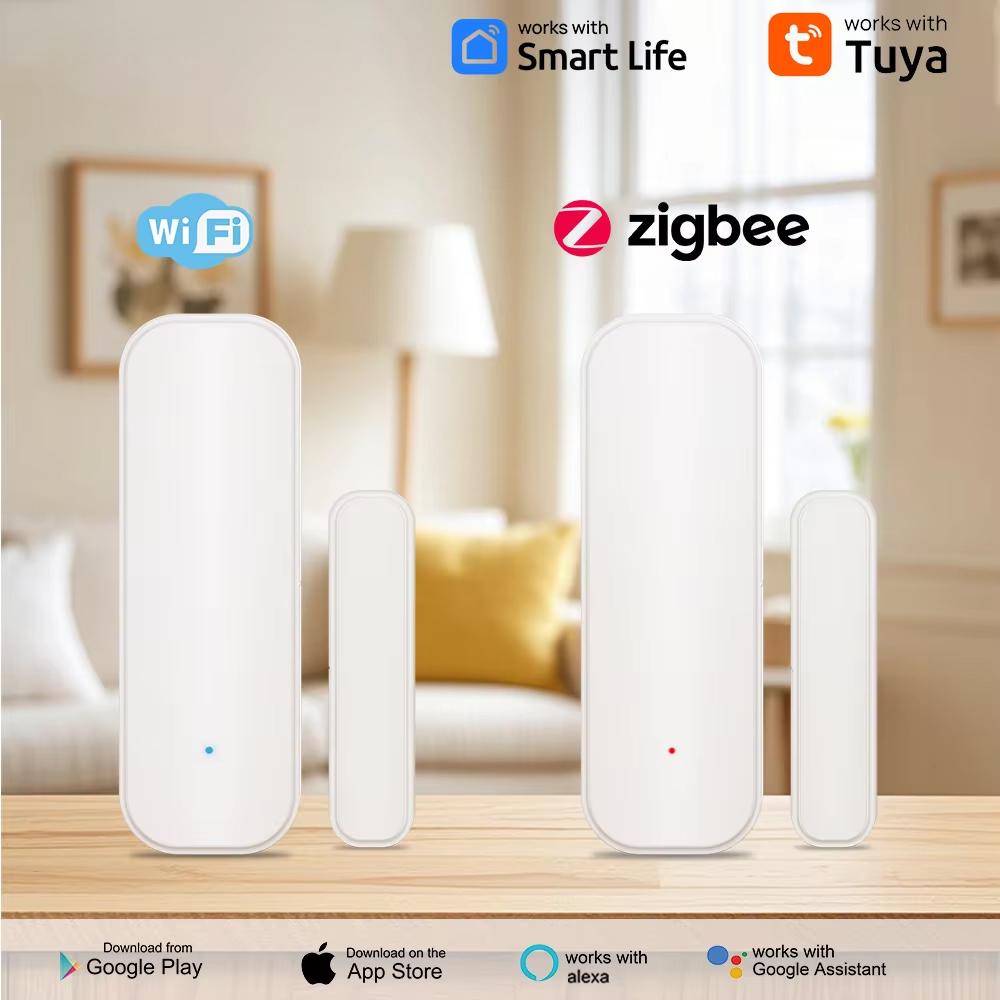 

Розумний датчик температури та вологості Tuya ZigBee/WiFi з дистанційним сповіщенням через додаток для домашньої автоматизації, сумісний з Alexa Google Home Tuya WiFi