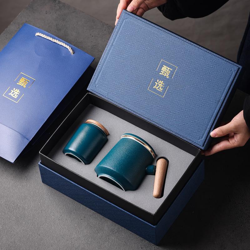 Ceramic Water Cup With Filter Tea Separation Tea Cup Mid-Autumn Festival National Day Teachers' Day Souvenir Lettering