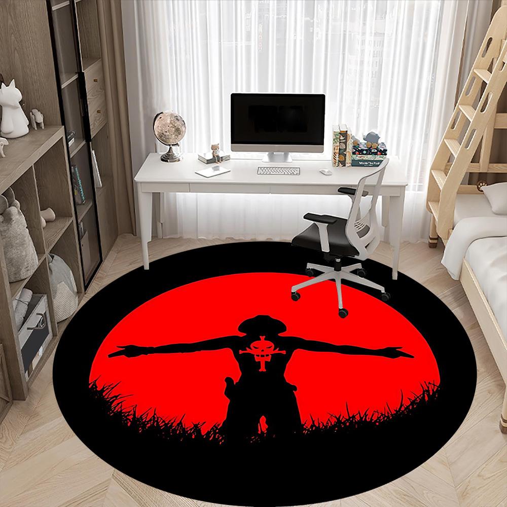 One Piece Portgas·D· Ace Office Round Area Rug, Under Office Chairs Bedroom Living Room Home Decor a0908138