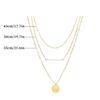 Women's Stylish Faux Pearls Polished Coin Charm Pendant Three Layers Necklace