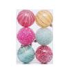 6PCS Plastic Glitter Christmas Ball Set 8cm Christmas Tree Baubles  Christmas Tree