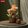 Romantic Kiss Eternal Flower Building Blocks Electric Rose Bouquet Blooming Garden With Simulated Watering Function
