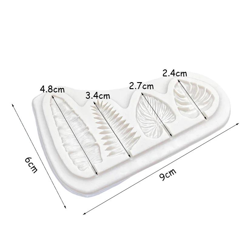 2/4 Pcs 4 Leaves Silicone Sugarcraft Mold Resin Tools Cupcake Fondant Cake Decorating Tools.