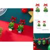 Festive Holiday Earrings Women Alloy Red Bow Christmas Tree Jewelry With Sparkle For Seasonal Wear