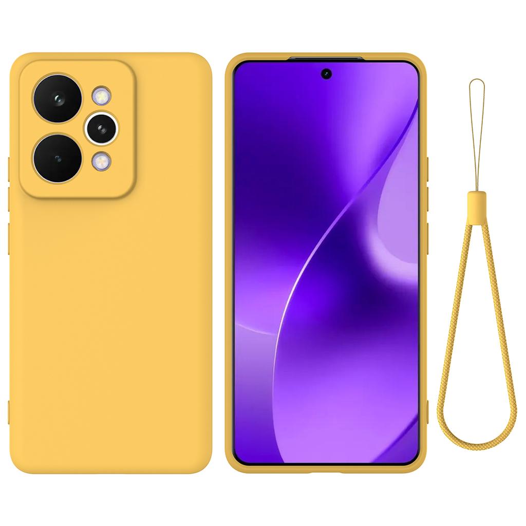 For Realme 15 Pro 5G Liquid Silicone Case Phone Back Cover with Hand Strap