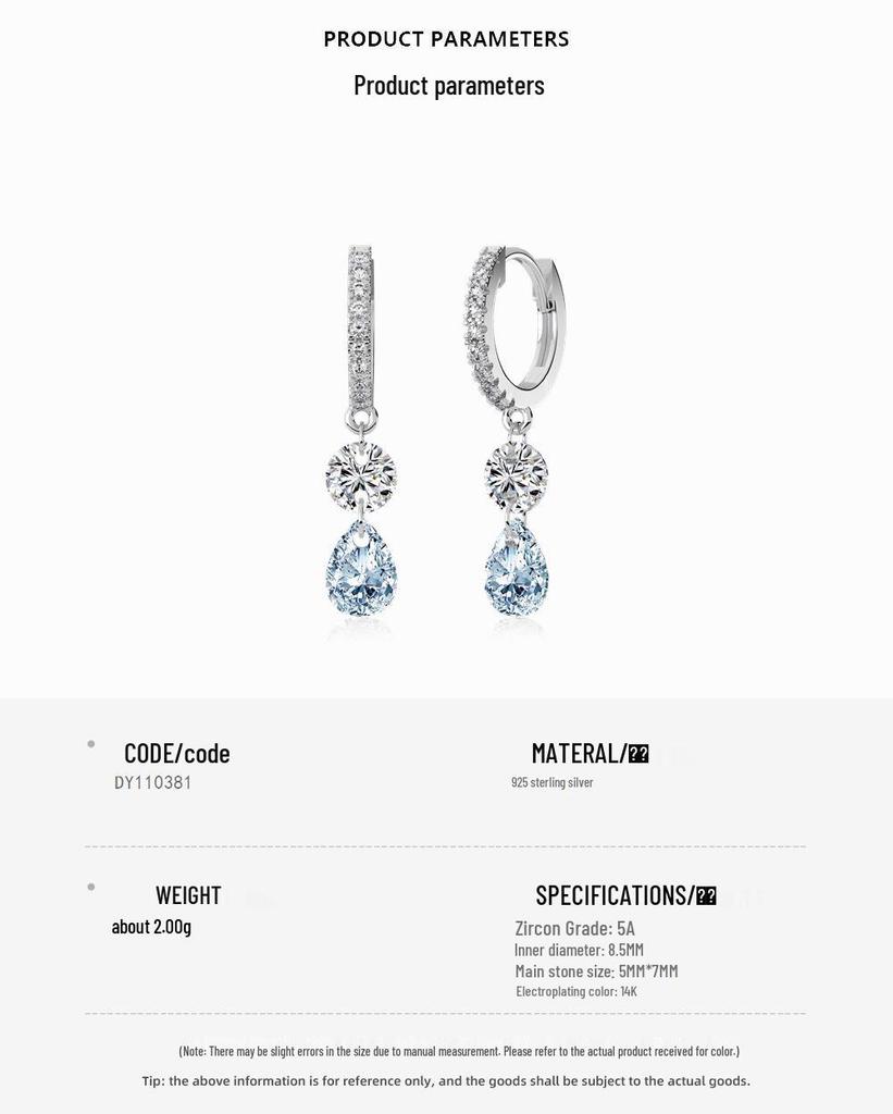 Japanische & Koreanische S925 Sterling Silber Geometrische Zirkon Ohrstecker für Damen - Elegantes, Vielseitiges, Leichter Luxus Modeaccessoire