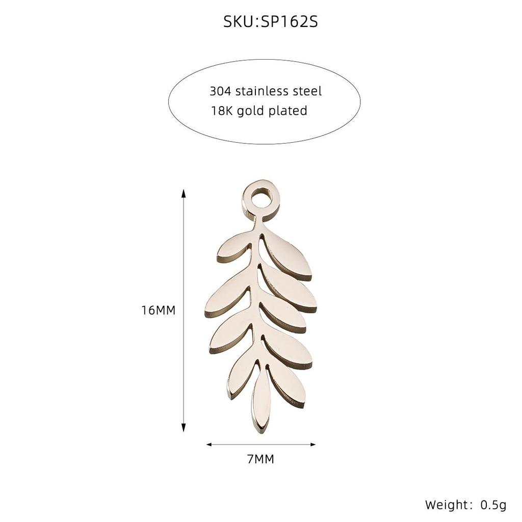 Spring Leaves Cross Pendant - Handmade Stainless Steel Jewelry for DIY Necklaces & Bracelets