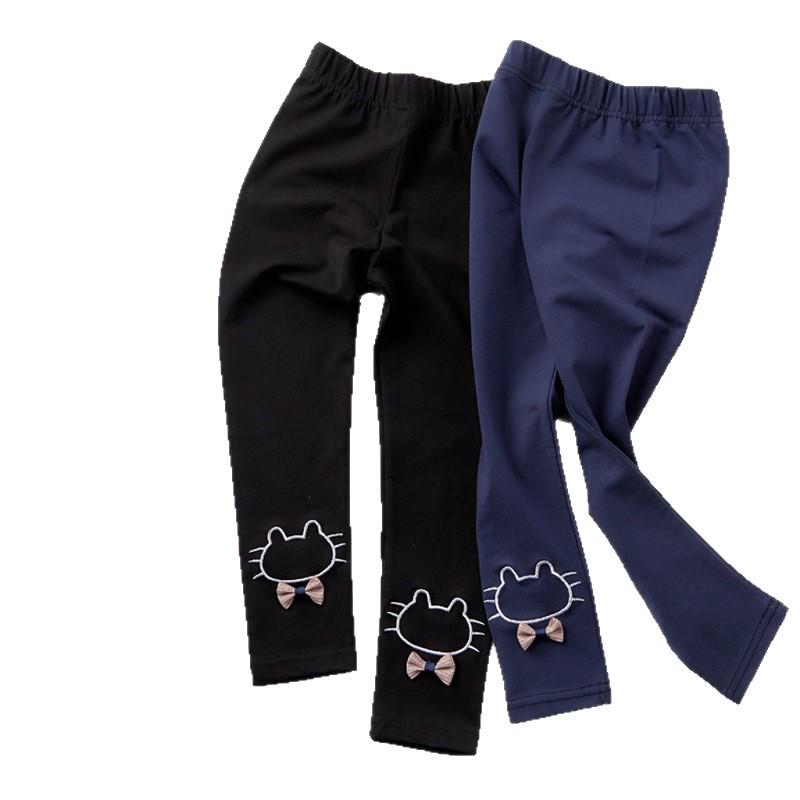 Trendy Girls' Cartoon Cropped Leggings for Spring & Autumn