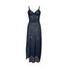 European and American sequins sexy perspective mesh dress memory steel ring V-neck high split suspender dress 8110