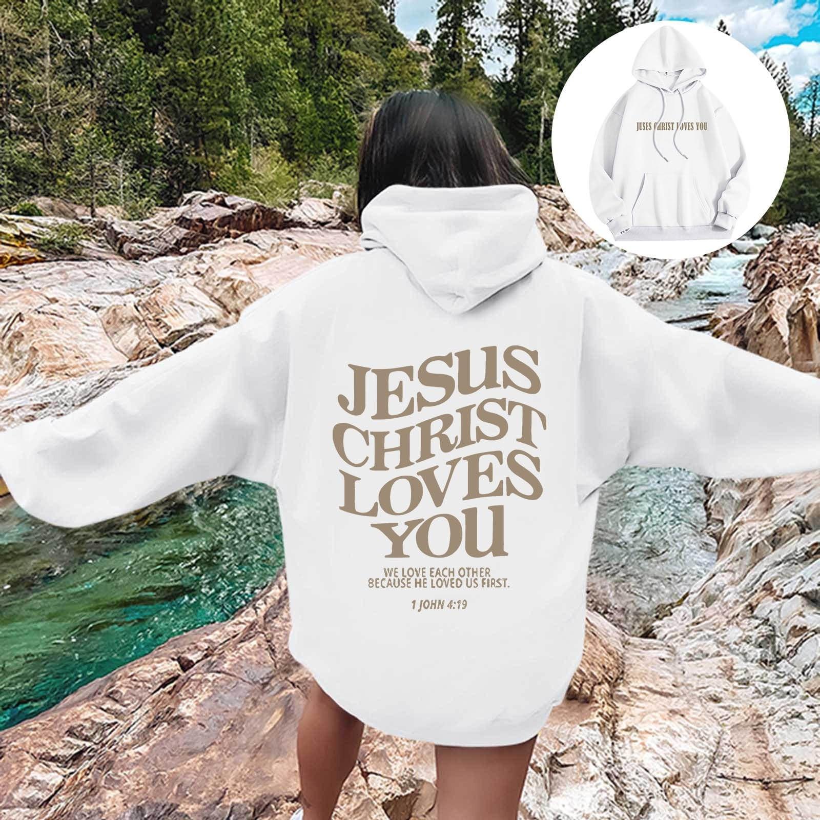 Women s Casual Fashion Outfit Sweatsuit  Printed Long Sleeved  Casual Hooded Sweatshirt XL белый