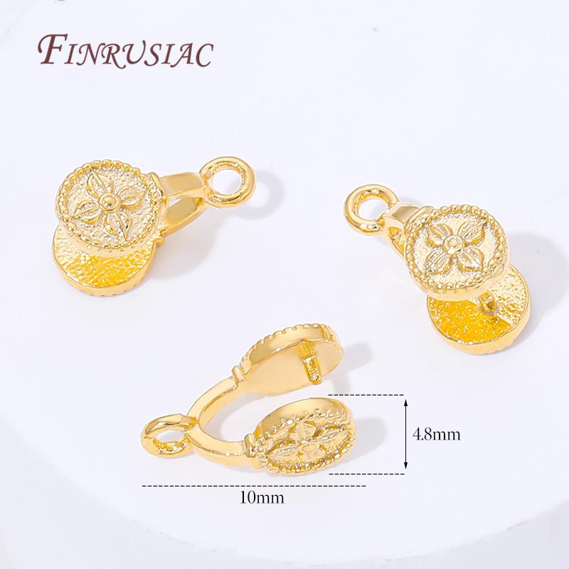 18K Gold Plated Pendants Pinch Clip Bail Clasp,Pendant Bail Connnector For Jewelry Making Supplies,DIY Necklace Accessorie
