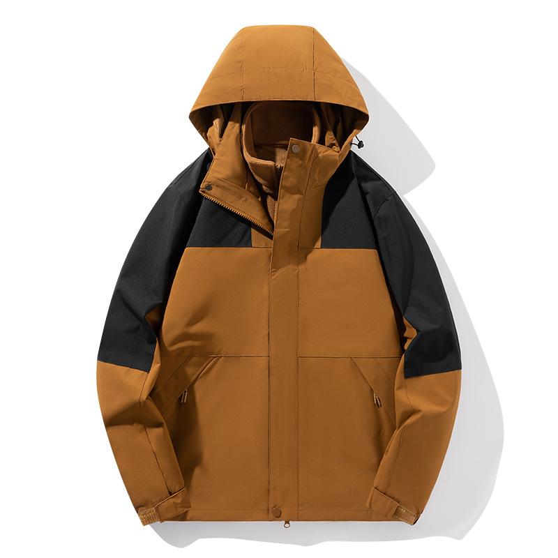 

New Style Autumn and Winter Jacket for Women, Three-in-one Detachable Couple Hiking and Mountaineering Jacket for Men 6XL