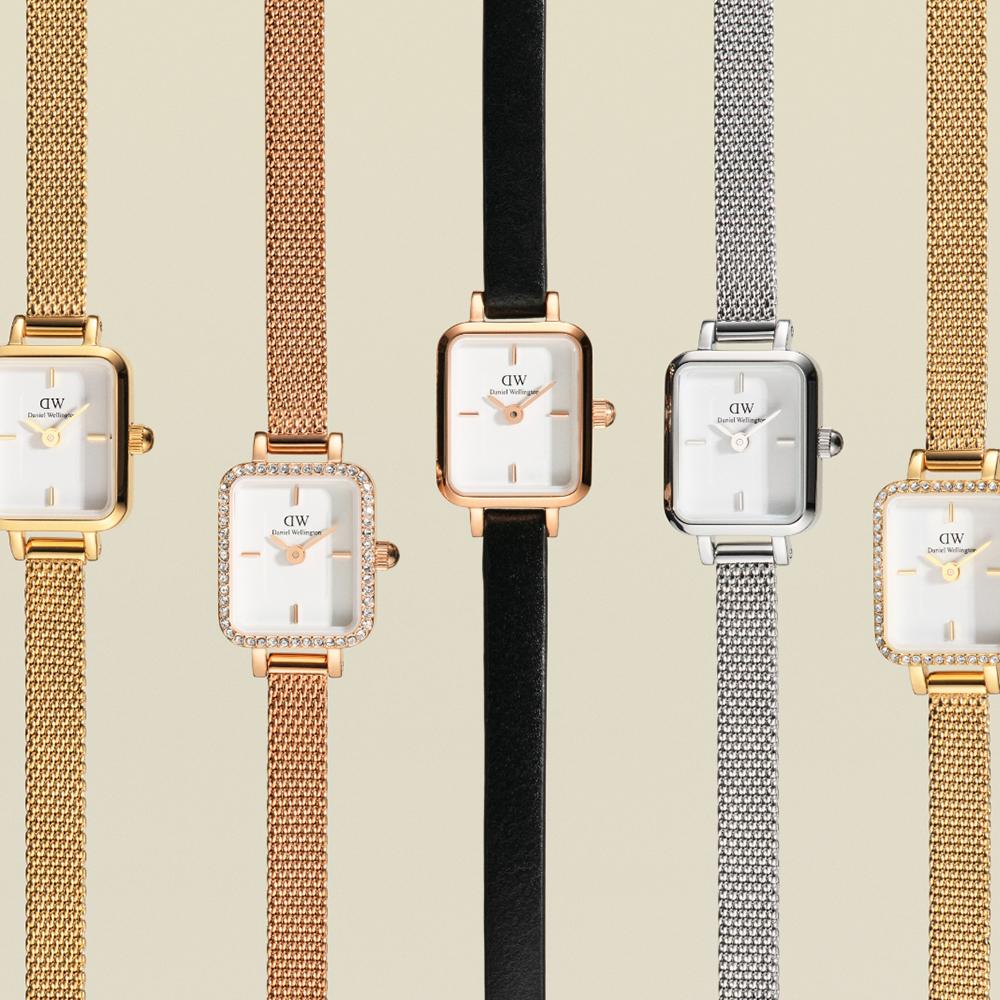 Danielwellingteon Quadro Mini Sterling Silver Milanese Mesh Women'S Watch