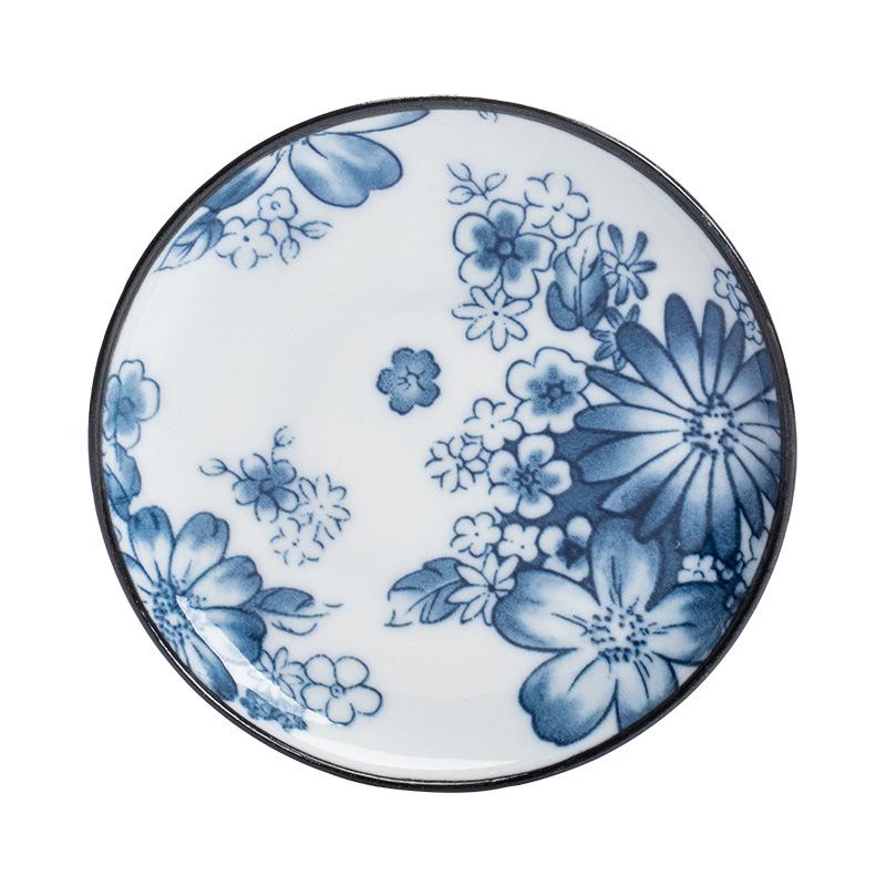 Zen Style Retro Blue & White Porcelain Tea Cup Coaster – Ceramic Anti-Scald Heat Insulation Pad for Gongfu Tea Ceremony.