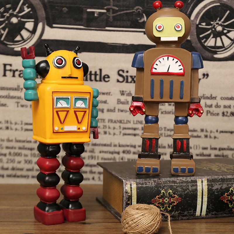 Resin Retro Robot Artwork For Home Office Gift For Teens And Decoration Friends