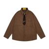 American Vintage Corduroy Long Sleeve Shirt Unisex Metal Accent Tie Detail Pocket Loose Casual Blouse