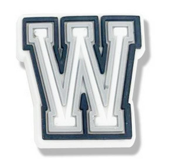 Black & White Letter Series PVC Clog Shoe Charms - Soft Rubber Shoe Flowers & Accessories