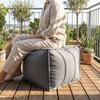 Waterproof Square Pouf Cover PU Leather Ottoman Cover Sofa Footstool Cover  Living Room