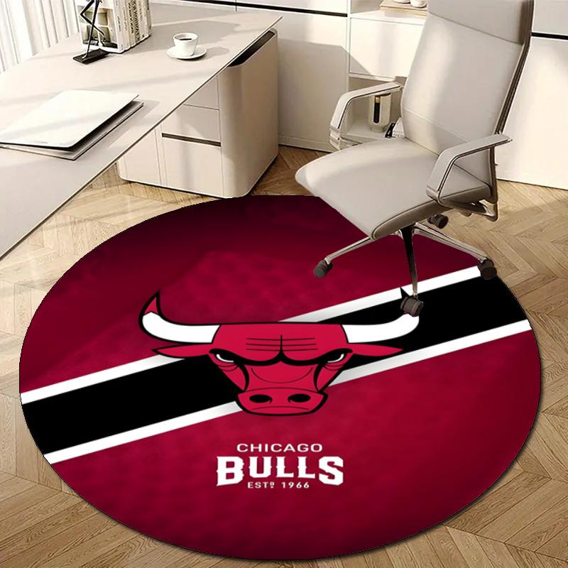 Personalized Chicago Bulls Round Chair Office Rug - Perfect for Mat, Office Chair & More - Ideal Gift for Birthdays and Holidays