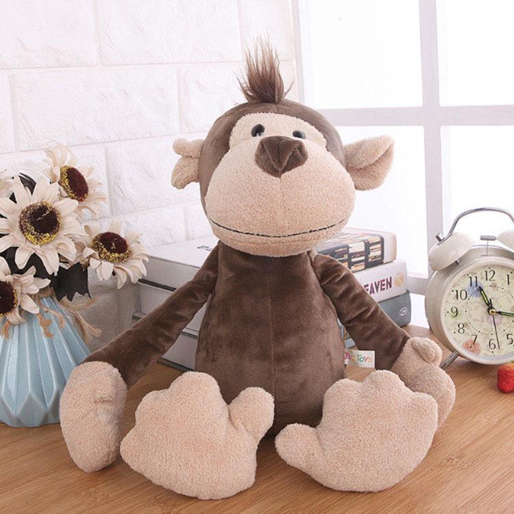 Plush Forest Animal Dolls: Lion, Elephant, Tiger, Monkey, and Deer - Children's Toys