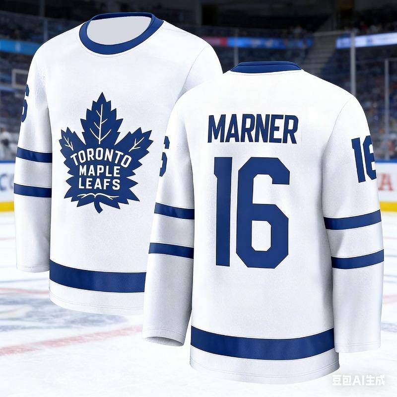 Men's New Toronto Ice Hockey Training Competition Jersey with 3D Print, Breathable, Moisture-Wicking Long-Sleeved T-Shirt Kids