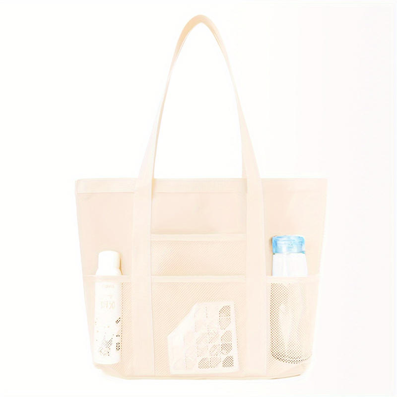 1Pcs Mesh Beach Bag Extra Large Lightweight Foldable Sandproof Tote Bag for Women for Family Vacation Beach Trips Store Beach Essentials