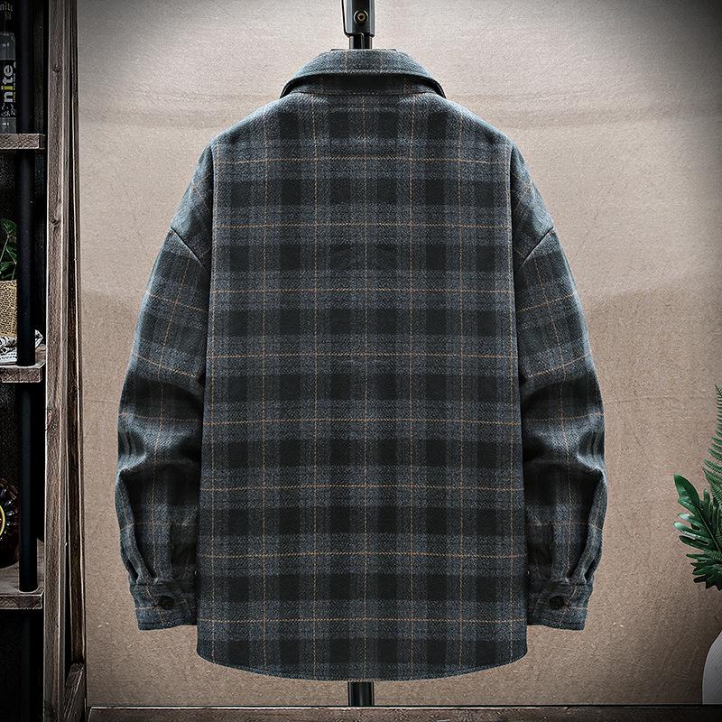 Trendy Plus Size Men's Casual Jacket - Loose Fit Spring/Autumn Versatile Workwear Top