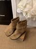 Soft leather herringbone toe sandals women's summer new soft flat-soled cool boots loose sleeve warehouse tube short boots