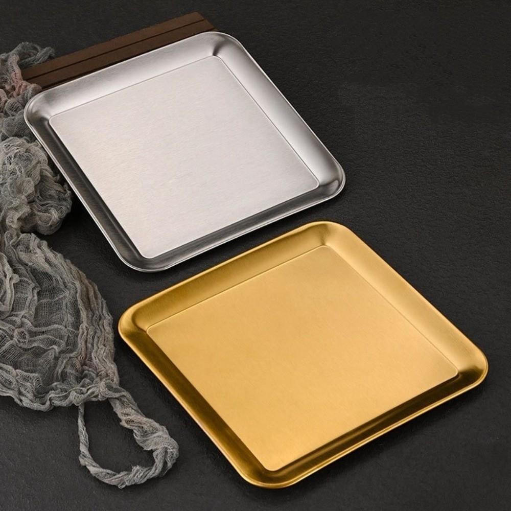 2PCS/SET Flat Design Shallow Tray Wear-resistant BBQ Plate Storage Tray Snack Dish  Food Serving