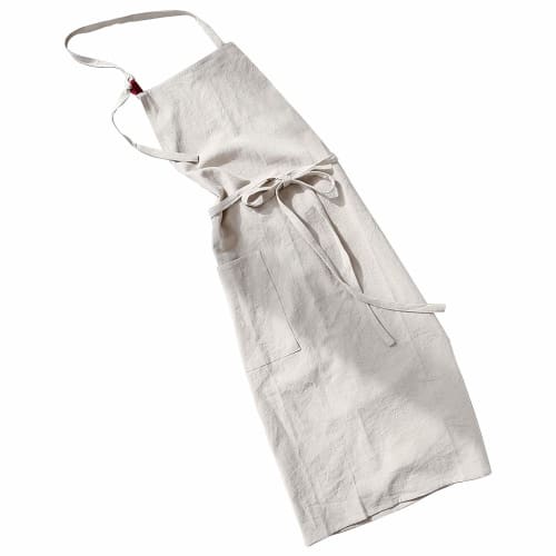 Anyasun Linen Apron with Neck Strap, Cafe Style, Simple, Stylish, Natural, Scandinavian Style, Solid Color, Covers Your Bottom, Includes Pocket, Unise
