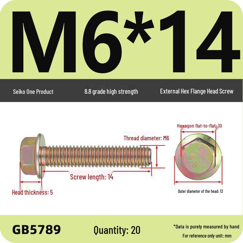 Verzinkter Sechskantflanschschraube mit Scheibe, Güte 8.8, M5-M12