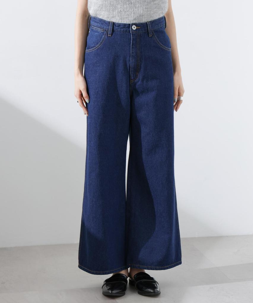 Nano Universe Wide Denim Pants (Can Be Paired with Other Items) Women's Size 38 (121cm) D.Navy (Product Code: 673-5127309)