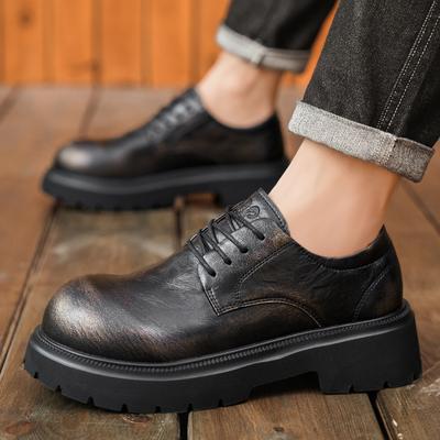 Derby Thick Soled Men's Shoes New Designer Trend Styles Office Party Outdoor Street Walking Groom's Wedding Brown Shoes
