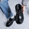 Derby shoes men's low-top Martin boots British style thick-soled heightening black tooling shoes casual big head 1527-R