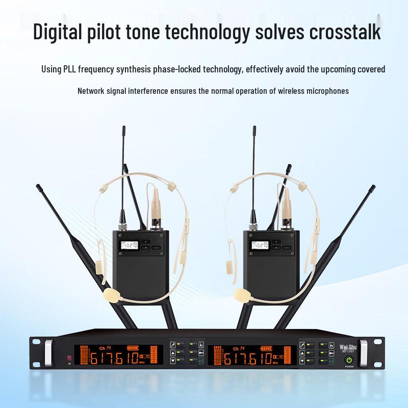 WeiShu Professional Dual Wireless Conference Microphone System (CN version)